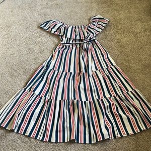 Lane Bryant Tiered, off the shoulder, Maxi